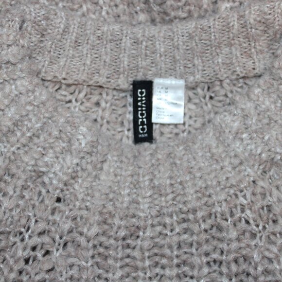 Divided H&M Women's Beige Oversized Crew Neck Pullover Knit Sweater Size Medium - Picture 4 of 8